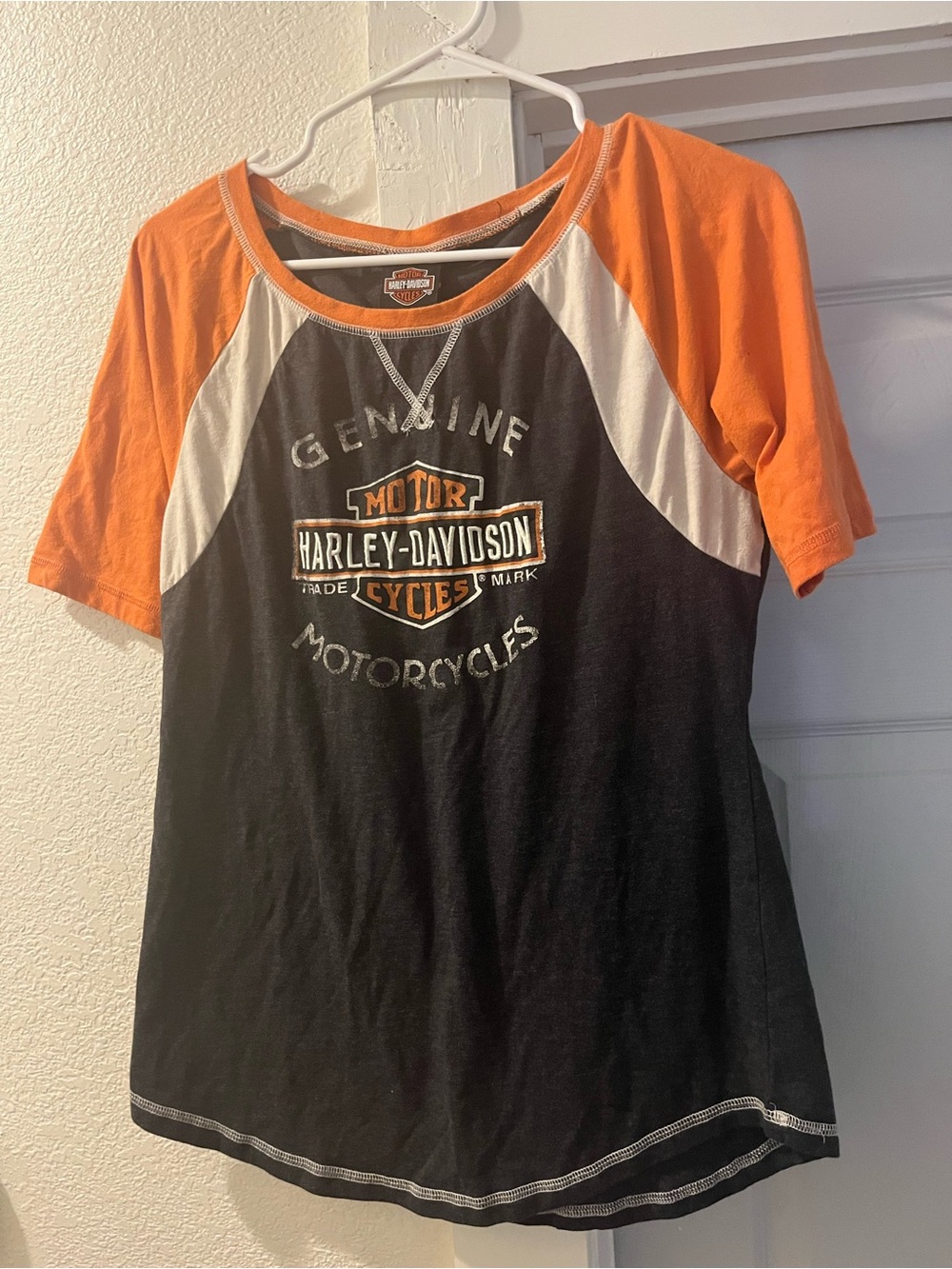 Harley-Davidson Women’s ' Black & Orange Raglan Tee